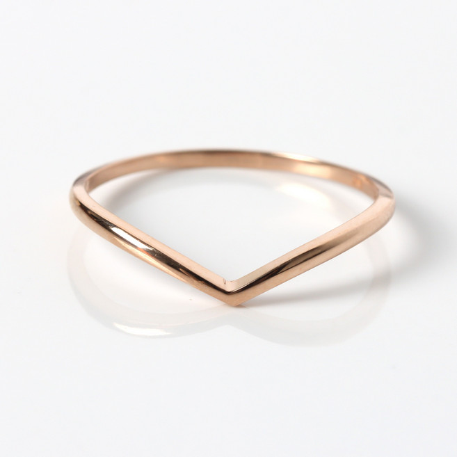 오로프 14K 브이 라인 반지 (7479R)