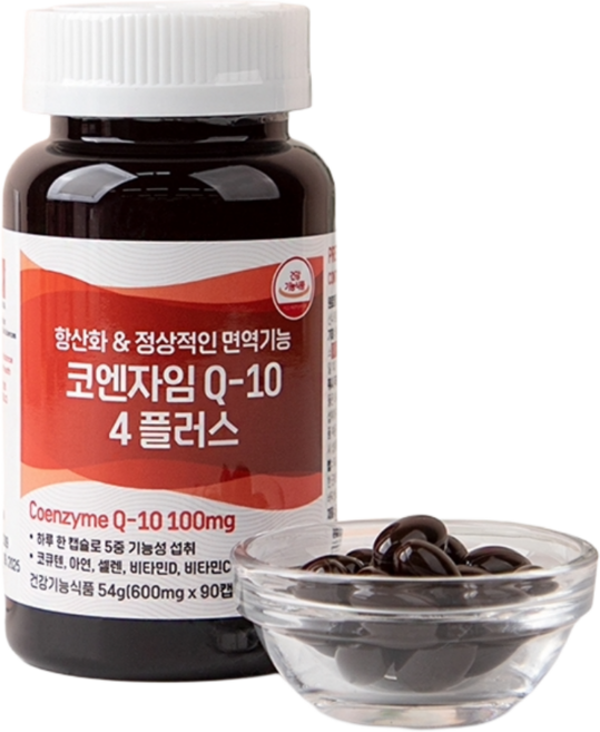 [엘앤비]코엔자임 Q-10 4 플러스 90캡슐 3개월분 항산화, 1개, 600mg, 90정