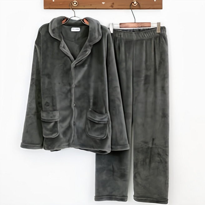 글램공감 커플용 허그미 극세사 카라 겨울 잠옷 상하의 세트