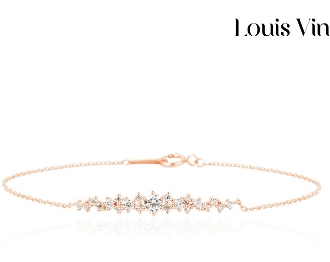 14K 18K 로맨틱 레이디 샤인 큐빅 암레트 팔찌 CGBR0020