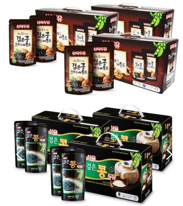 삼육두유 검은콩호두아몬드 파우치 45입+검은콩파우치 45입, 195ml, 1세트