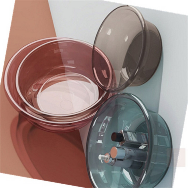 화장실 대야 욕실 다라이 투명 세숫대야 중형 사이즈, 에메로드 반투명 볼, (대) 블랙, 1개, (대) 블랙