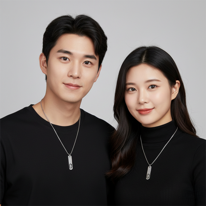 데일로엔 우정 커플 기념일 알파벳 이니셜 펜던트 패션 목걸이