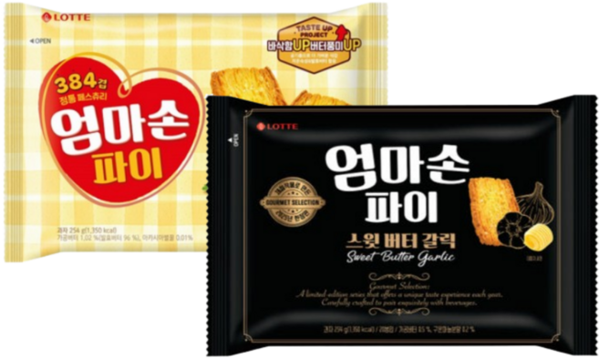 롯데 엄마손파이 스윗버터갈릭 254g 1개 엄마손파이 254g 1개 (총2개), 508g