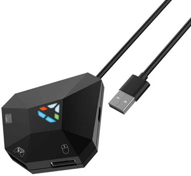 전자 기계 액세서리 Xbox One PS/3 PS4 게임 콘솔 용 유선 키보드 마우스 컨버터 어댑터, 검은색, 01 Black, 검은색