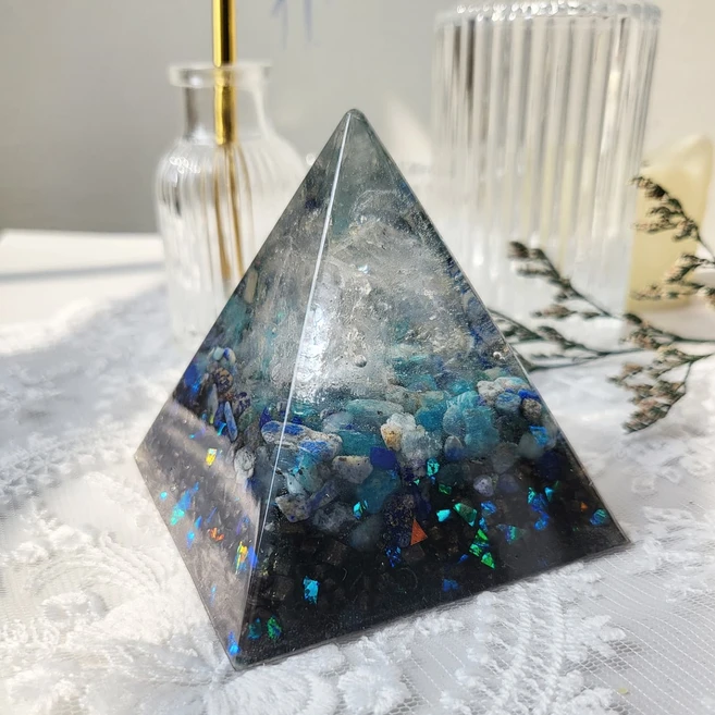 [음양오행] 수 (水) 빙하 크리스탈 에너지 오르고나이트 풍수 인테리어 천연 원석 - 쿠팡