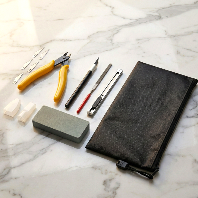 윤베라 프라모델 정밀 니퍼 공구 세트, 1개, 혼합색상