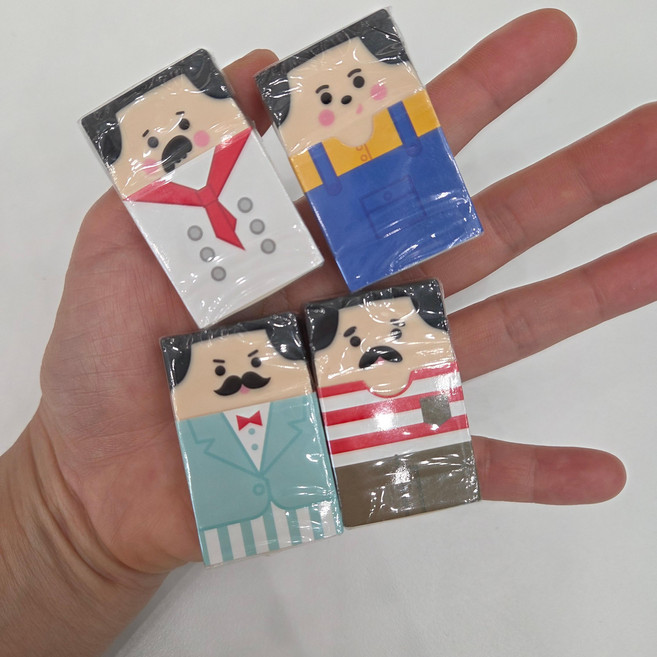 빡빡이지우개4개 대머리지우개 캐릭터별 귀여운지우개, 빡빡이지우개x4개(캐릭터별)