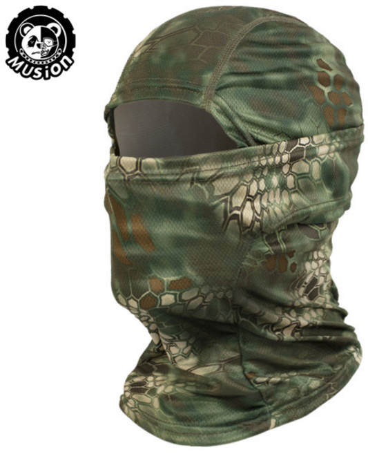 Musion Balaclava 통기성 메쉬 UV 보호 오토바이 풀 페이스 마스크 인쇄 된 라이딩 헤드 커버, Jungle Python, 1개