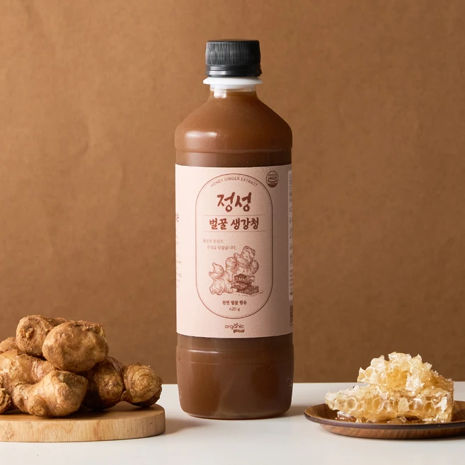 물 한방울 안들어간 진짜 국내산 100% 안동 생강 천연벌꿀 정성 생강청 원액 생강차, 620g, 1개, 1개입 - 쿠팡