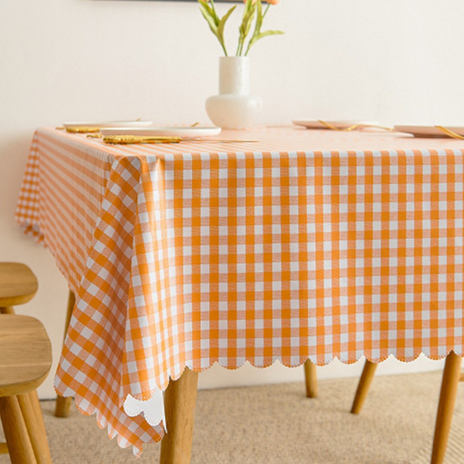 에스준 방수 식탁보 2인 4인 6인 8인용 테이블보, 4인(90x135cm), 체크식탁보, 1개