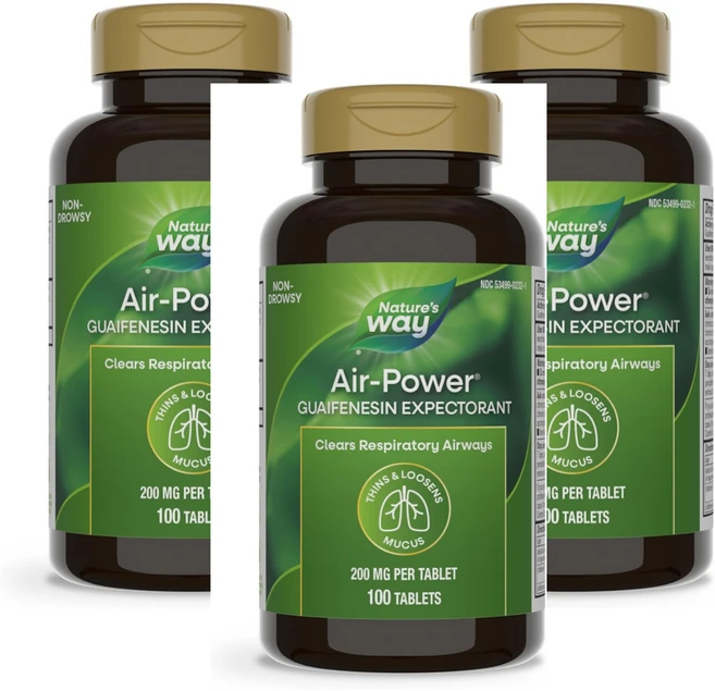 구아이페네신 거담제 네이쳐스웨이 Air-Power 200mg, 3개, 100정 - 쿠팡