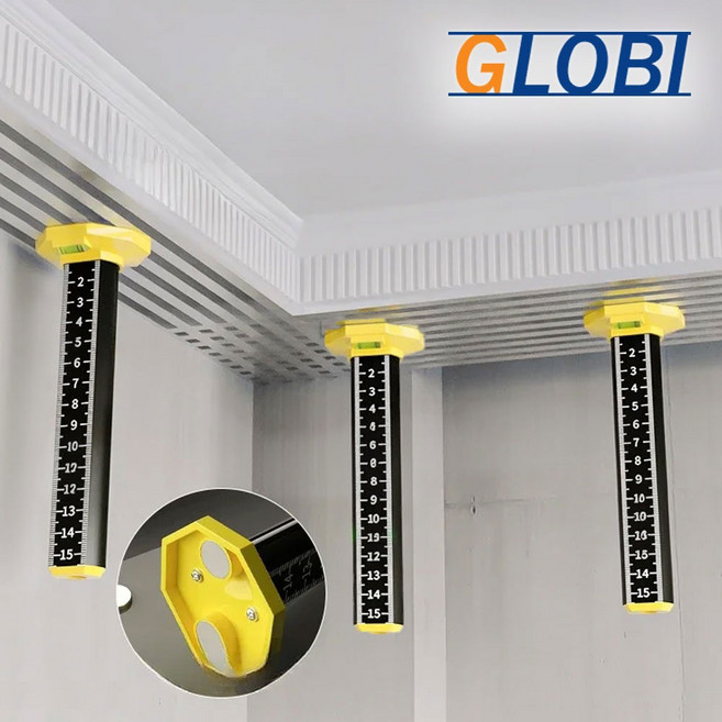 글로비 눈금 자석 레벨기 천장 타일 수평계, 1개