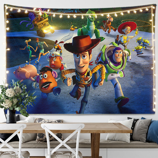 토이스토리 캐릭터 패브릭포스터 최신상 침실 거실 패브릭포스터 벽장식 인테리어 배경지 usb별가랜드 포함 소형&대형 14종, SKL-011