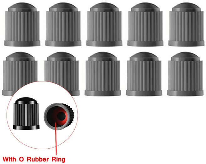 기본플라스틱 공기 주입구 캡 타이어 밀봉 SH1572, 그레이, 10개