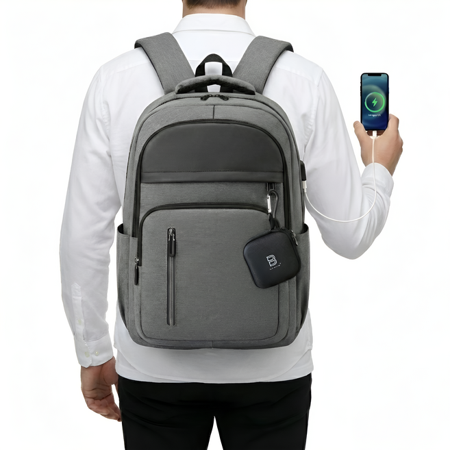 베리노즈 심플 백팩 직장인 대학생 가방+이어폰케이스