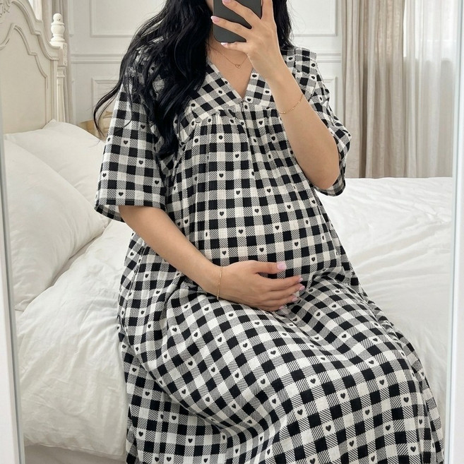 미야미 44 120 빅사이즈 만삭가능 임산부 롱원피스 임부복 추천 출산 선물 임신 임부