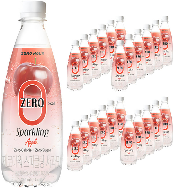 제로아워 스파클링 사과맛, 350ml, 24개