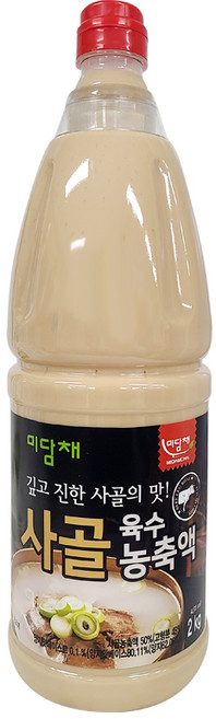 미담채사골육수엑기스 농축액2kg 깊고 진한 사골의 맛! 사골곰탕 떡국 떡만두국 사골미역국 사골우거지탕 육개장 설렁탕 짬뽕 부대찌개 김치찌개 된장찌개등 활용, 1개, 2kg