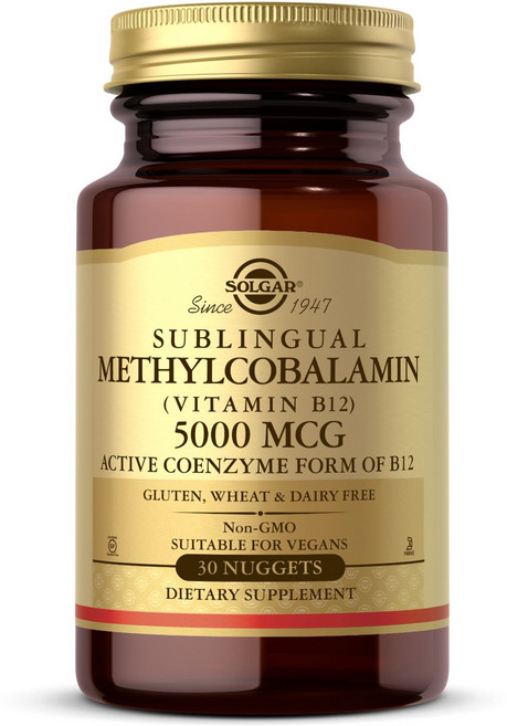 솔가 메틸코발라민 비타민 B12 5000mcg 너겟, 1개, 30개입, 30정