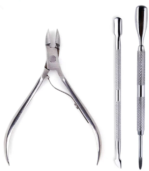 4개/대 전문 스테인레스 스틸 네일 커터 가위 니퍼 Muti 기능 큐티클 푸셔 리무버 케어 매니큐어 키트, 11 16