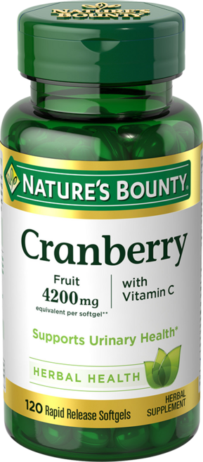 NATURE'S BOUNTY 蔓越莓萃取軟膠囊 4200mg, 120顆, 1罐
