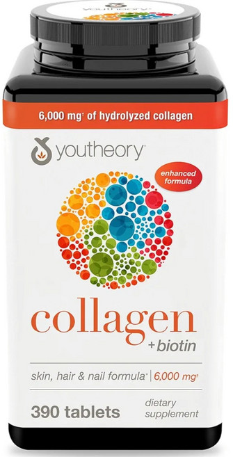 Youtheory 콜라겐 +비오틴 390타블렛, 390정, 1개