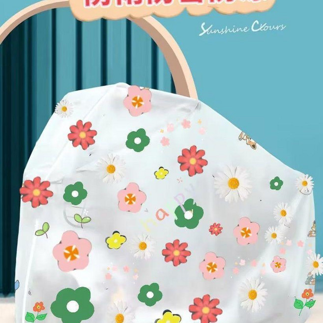 無品牌 防雨車罩加厚防水防塵耐髒電動車摩托車耐用收納卡通罩, 防雨防雪：時尚花+收納袋 全包防風 ,小號1.8米：電動自行車+24自行車