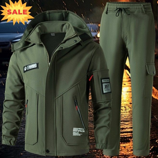 [초특가]ZAJA 남성 기모 재킷 바지 세트 방풍 작업복 아웃도어 투피스