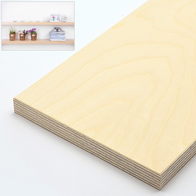 자작합판 목재 선반 두께18mm 판재 600 x 600mm 상판 받침 벽걸이 수납용, 1개