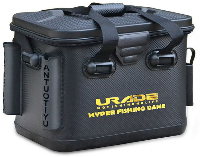 URADE 상우 하드타입밑밥통 살림통 보조가방 다용도 멀티 고강도 EVA 방수 낚시 두레박 크릴바구니 낚시 가방 도도한낚시, 블랙40cm(사이드호스투입구), 1개