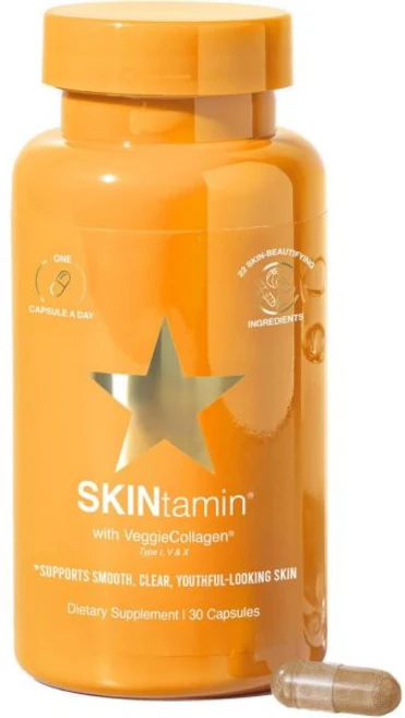 SKINtamin Vegetarian Collagen Pills | Best Collagen Supplements for Women to Support Skin Firmness, 1 Count (Pack of 1), 30정, 1개 - 쿠팡