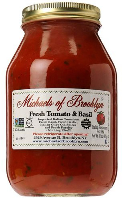 마이클스 오브 브루클린 토마토 바질 소스 32 oz 6팩 MICHAELS OF BROOKLYN Tomato Basil Sauce 32 oz 6pk, 1개, 907g
