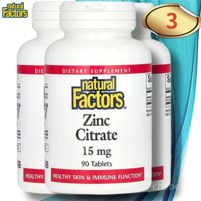 내츄럴팩터스 구연산 아연 시트레이트 징크 Zinc Citrate 15mg 90정 3개 - 쿠팡
