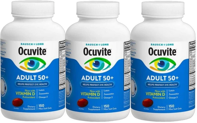 오큐바이트 Bausch Lomb Ocuvite 50세 이상 비타민 미네랄 90정 루테인, 150정, 3개 - 쿠팡