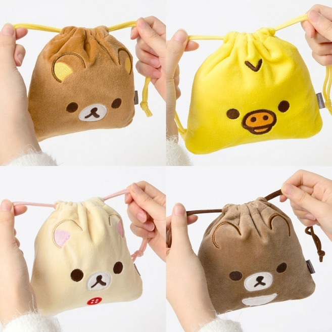 코리락쿠마 리락쿠마 키이로이토리 차이로우코구마 산엑스 굿즈 조리개파우치 미니 소지품정리 여친선물