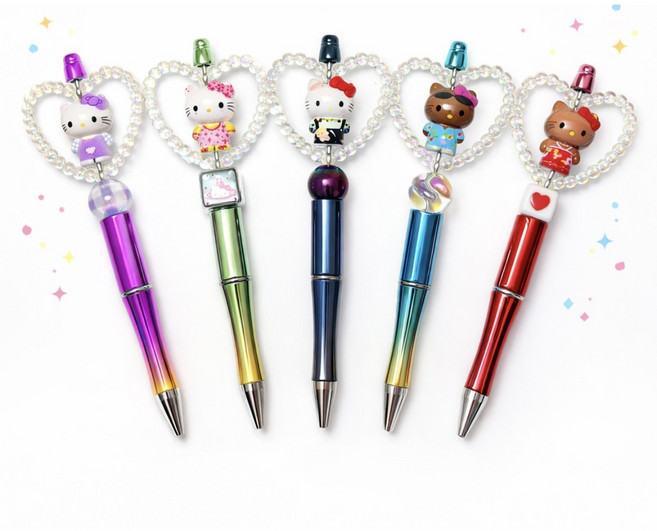 헬로키티 랜덤 3종 볼펜 꾸미기 세트 캐릭터 볼펜 산리오 문구 선물