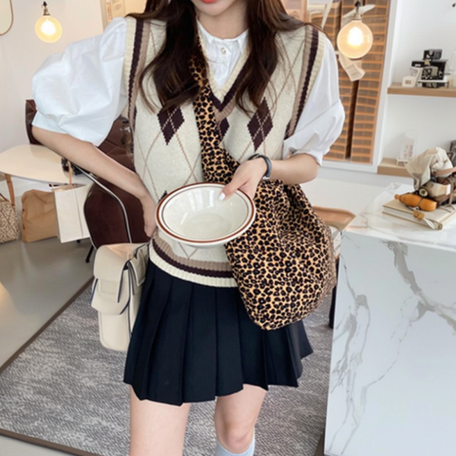 (고급형) 시크벤 여성 레오파드 호피무늬 에코백 숄더백 데일리 패션 여행 여자 가방