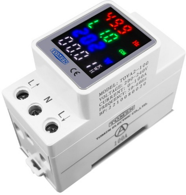 TOMZN 4IN1 딘 레일 AC 110V 전압 KWH 에너지 모니터 미터 VOLT AMP, [02] AC 160-275V, 1개