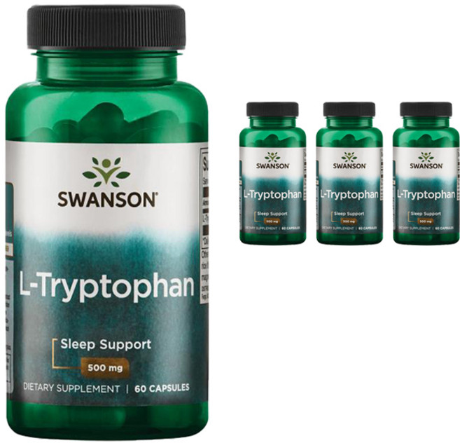 Swanson 斯旺森 左旋色胺酸膠囊 500mg, 60顆, 4罐