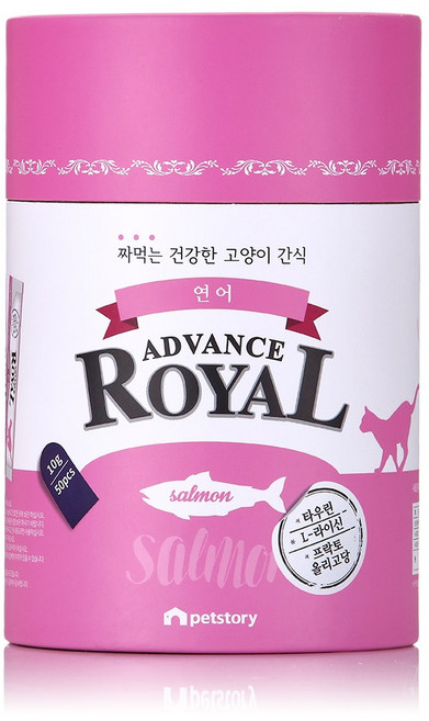 로얄 어드밴스 스틱 짜먹는 고양이간식, 50개, 10g, 연어