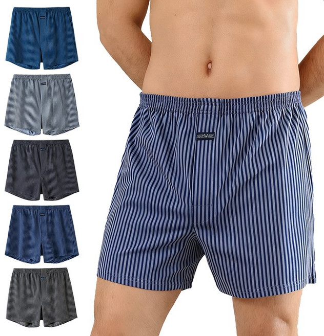 콜콜러브 남성용 빅사이즈 순면 트렁크 팬티 편안한 부드러운 데일리 사각 트렁크팬티 모던 체크 트렁크 5종세트