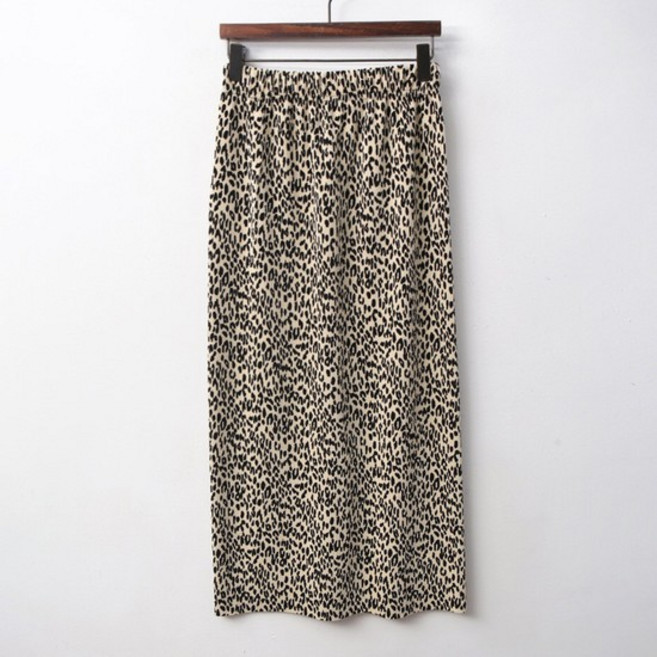 호피패턴플리츠스커트 KDG838M405 빅사이즈
