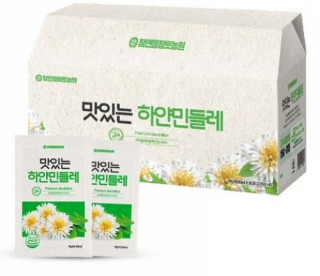 황토농원 맛있는 하얀민들레 건강즙, 90ml, 60개
