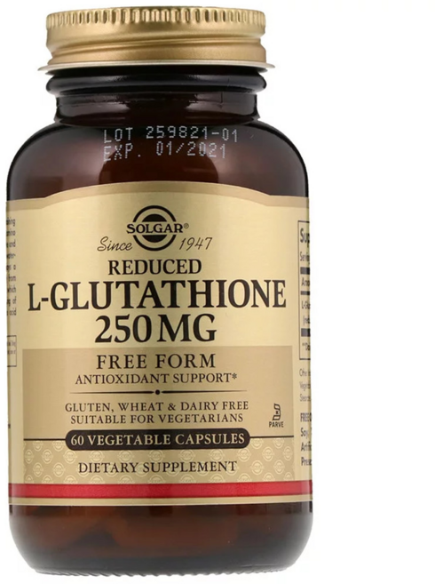 솔가 Solgar Reduced L-glutathione 250mg 60캡슐, 60정, 1개