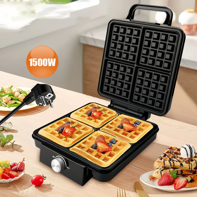 Mochae 와플메이커 4구 와플 메 카페 업소용 가정용 와플툴 크로플 플레이트 멀티쿠커 간식 제조기, 08031