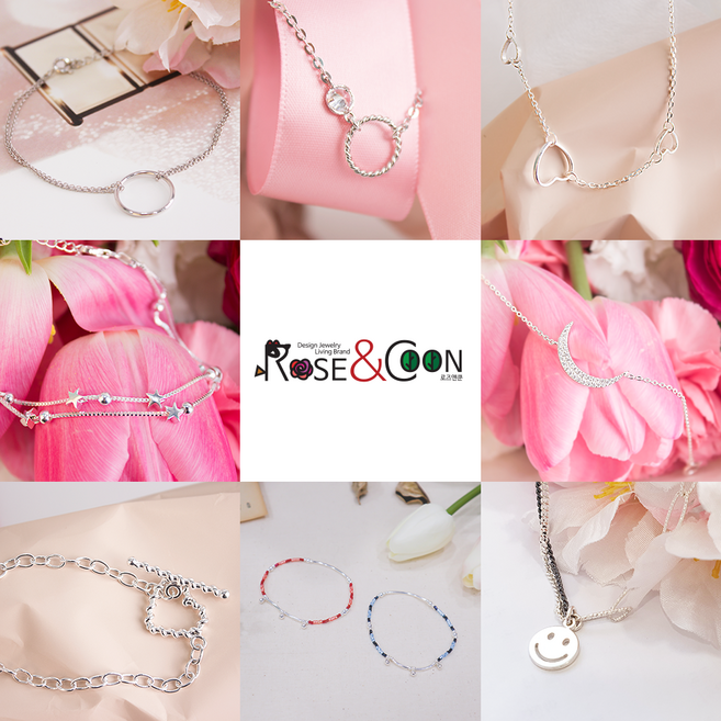 실버925 순은 팔찌 데일리 여자 커플 우정 체인 레이어드 참형 스마일 펜던트