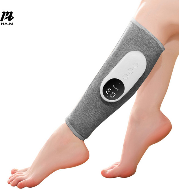 HA.M 무선 다리 마사지기 온열 휴대용 공기압 안마기 종아리 마사지기, 그레이, 1개