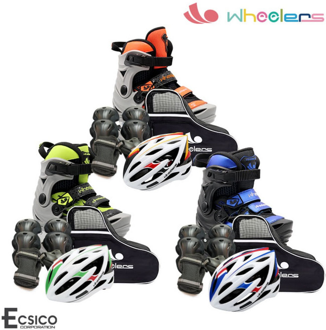 휠러스 마이티2 인라인스케이트세트 휠러스인라인 스케이트, 마이티2콤보-그린L, 1개