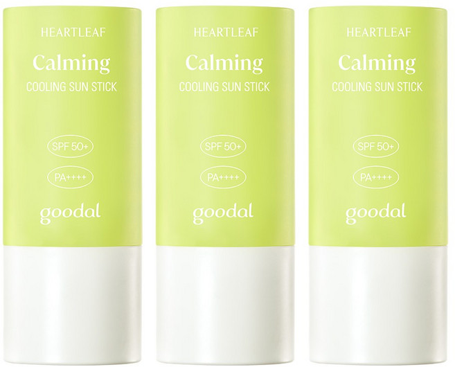 구달 맑은 어성초 진정 쿨링 선스틱 SPF50+ PA++++, 19g, 3개